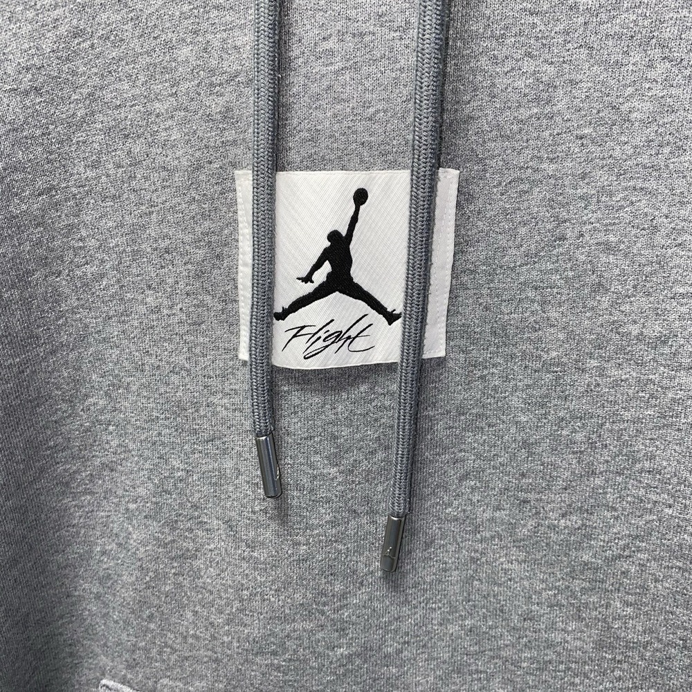 Nike Air Jordan Flight Fleece Pull Over Hoodie Gray Small - Picture 3 of 11
